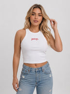 JUICY SLIM TANK TOP WHITE