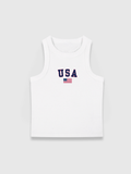 USA SLIM TANK TOP WHITE