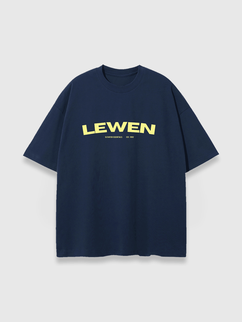 YELLOW LOGO TEE NAVY BLUE