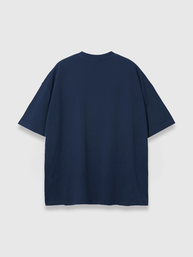 YELLOW LOGO TEE NAVY BLUE